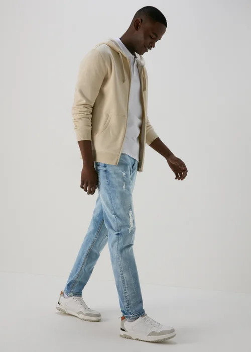 Blue Light Washed Rip & Repair Jeans - 30 R Image 4