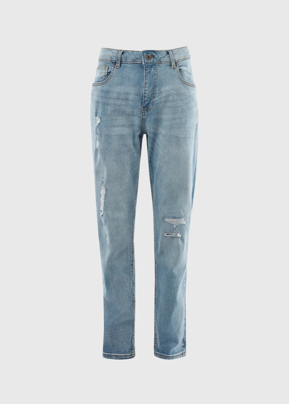 Blue Light Washed Rip & Repair Jeans - 30 R Image 5