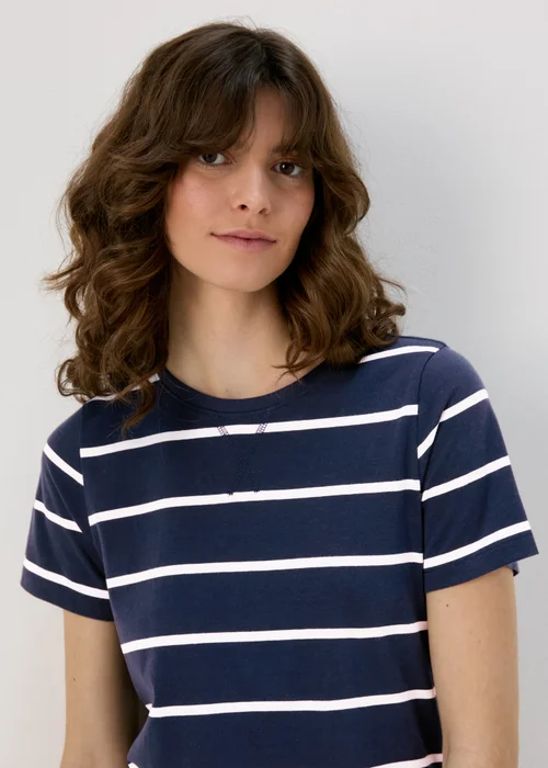 Navy Stripe Jersey Midi Dress - 8 Image 5