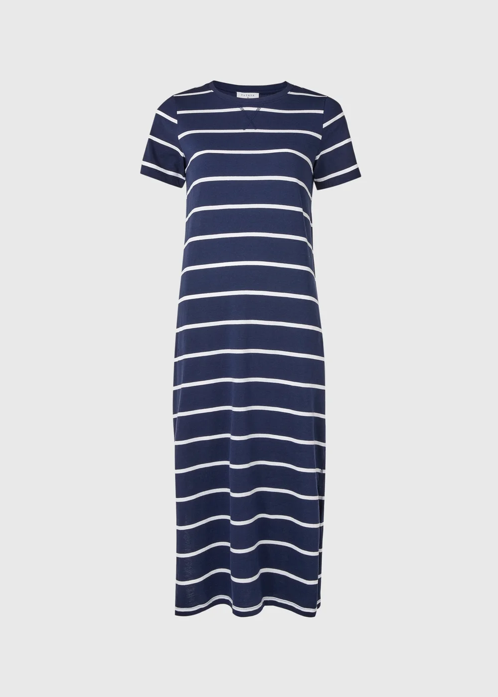 Navy Stripe Jersey Midi Dress - 8 Image 9
