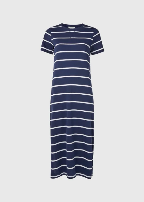 Navy Stripe Jersey Midi Dress - 8 Image 9