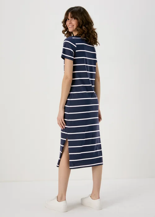 Navy Stripe Jersey Midi Dress - 8 Image 3