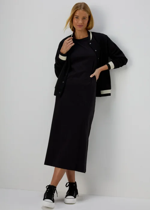 Black Jersey T-Shirt Midi Dress - 8 Image 7
