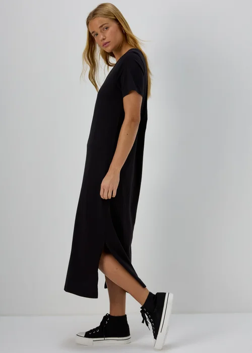 Black Jersey T-Shirt Midi Dress - 8 Image 1