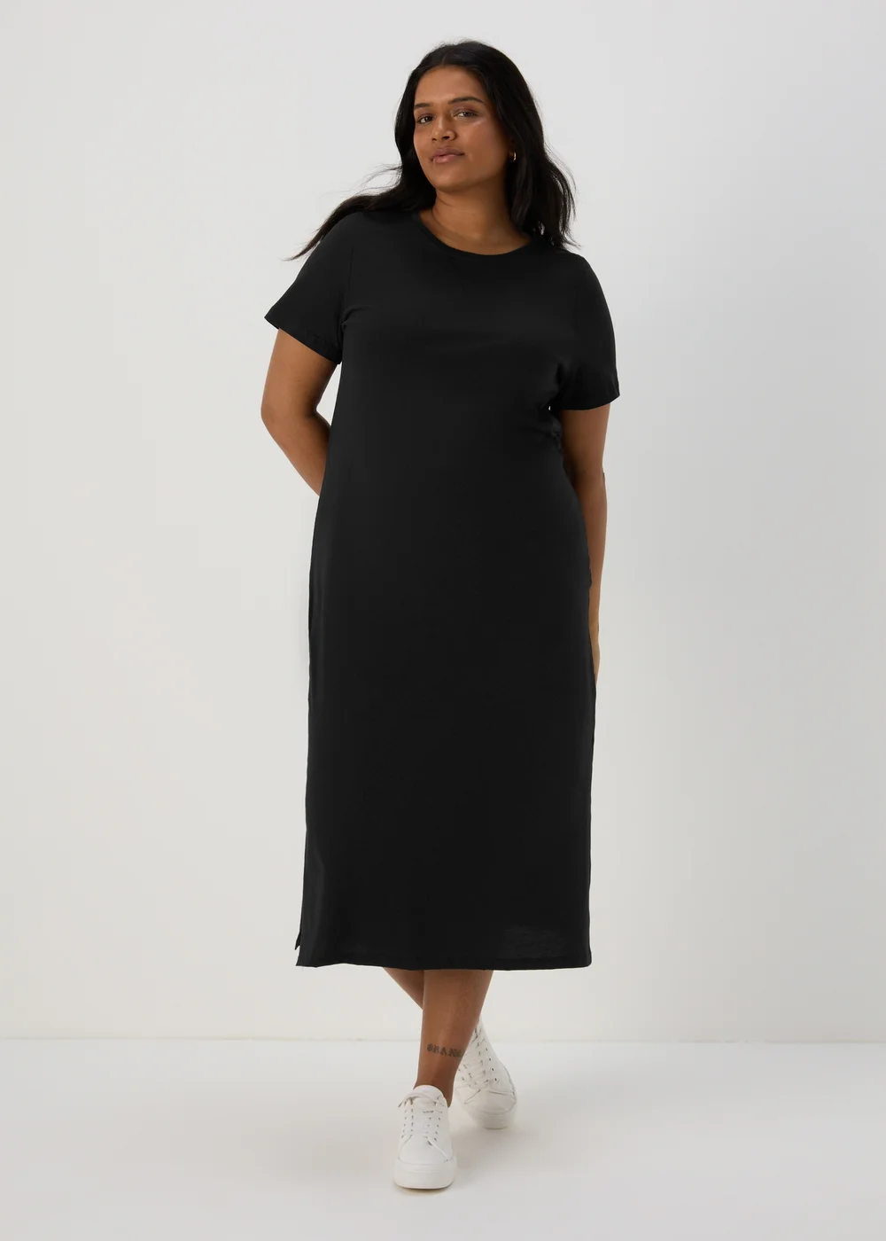 Black Jersey T-Shirt Midi Dress - 8 Image 2