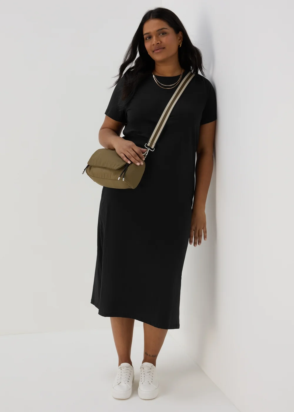 Black Jersey T-Shirt Midi Dress - 8 Image 8