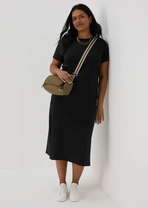 Black Jersey T-Shirt Midi Dress - 8 Image 8