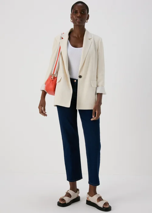 Stone Linen Blazer - 8 Image 4