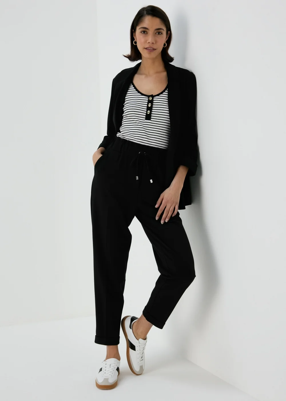 Et Vous Black Solid Ponte Joggers - 8 Image 7