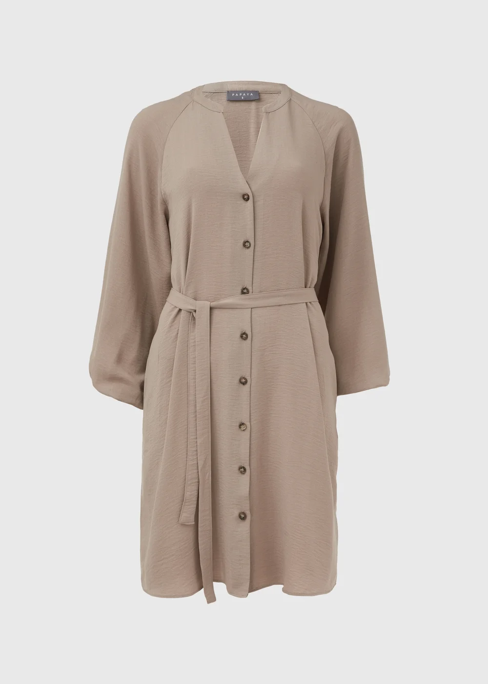 Taupe Belted Dress - 8 Image 5