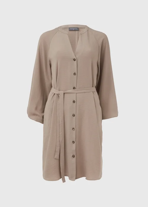 Taupe Belted Dress - 8 Image 5