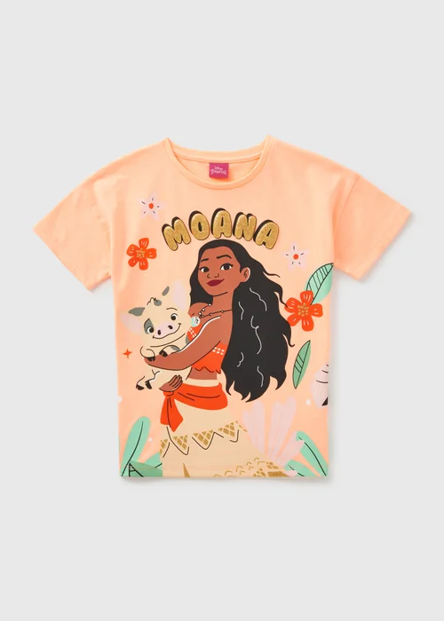 Disney Girls Pink Moana T-Shirt (1-9yrs) - 1-1.5 Yrs Image 1