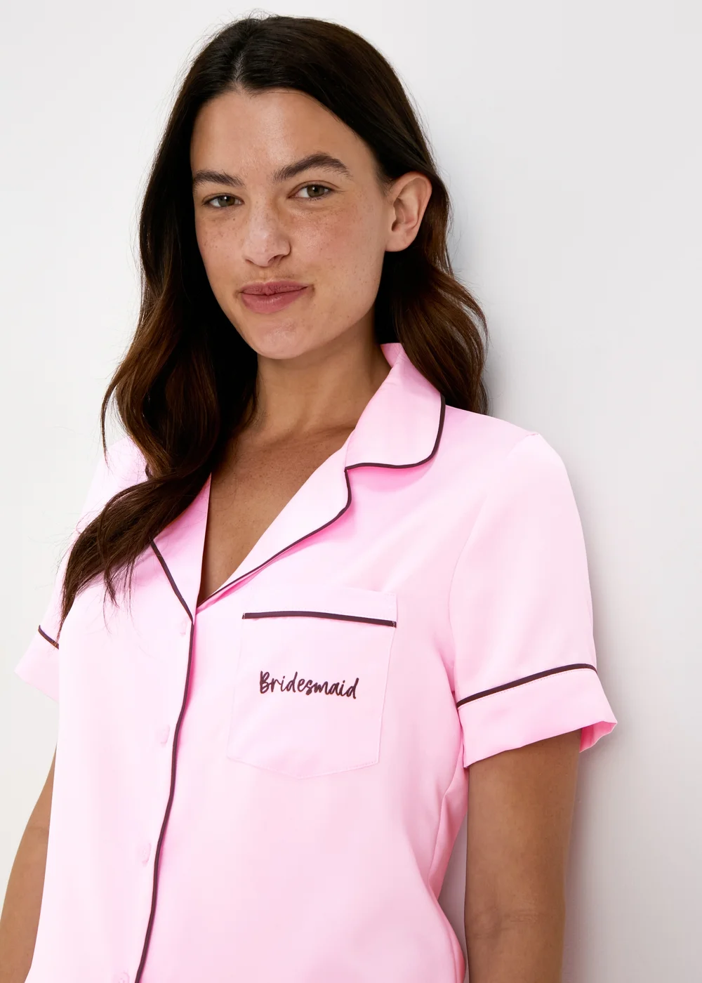 Pink Bridesmaid Pyjama Set - Size 8 Image 1