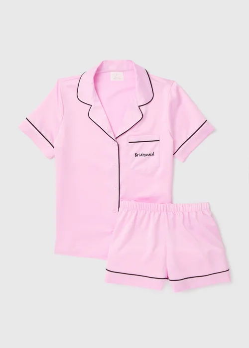 Pink Bridesmaid Pyjama Set - Size 8 Image 4