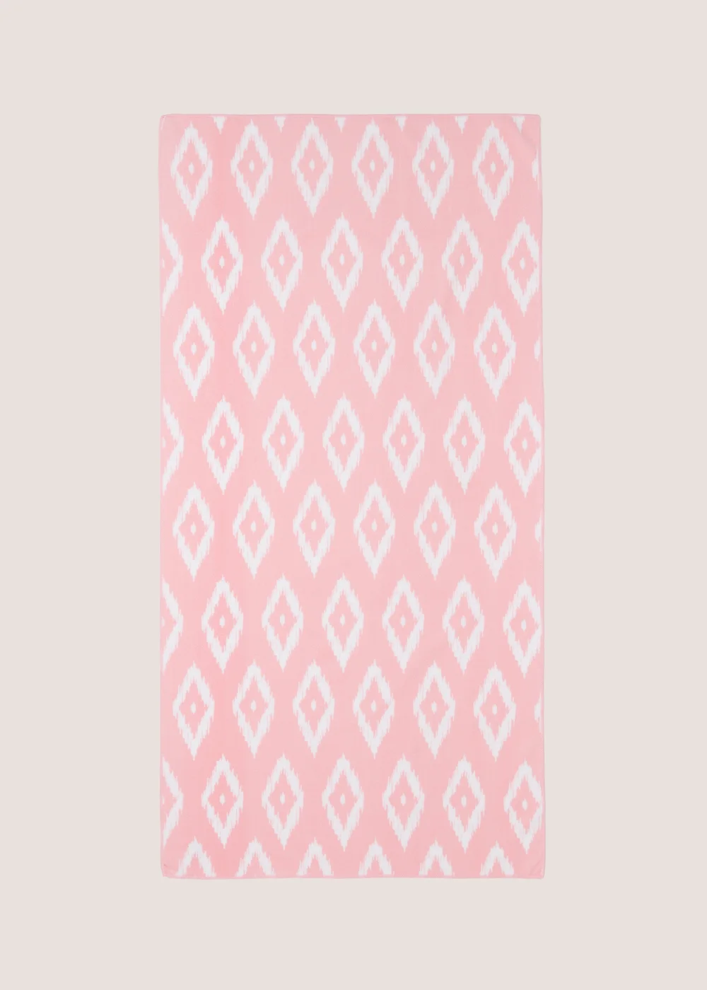 Pink Geo Print Microfibre Beach Towel Image 1