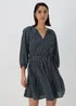 Blue Dobby Mini Shirt Dress - 8 Image 1