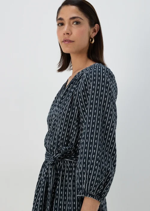 Blue Dobby Mini Shirt Dress - 8 Image 3