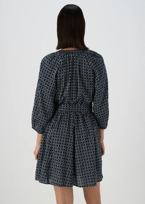 Blue Dobby Mini Shirt Dress - 8 Image 2