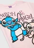 Disney Girls Pink Stitch & Angel Oversized T-Shirt (4-11yrs) - Age 4 Years Image 2