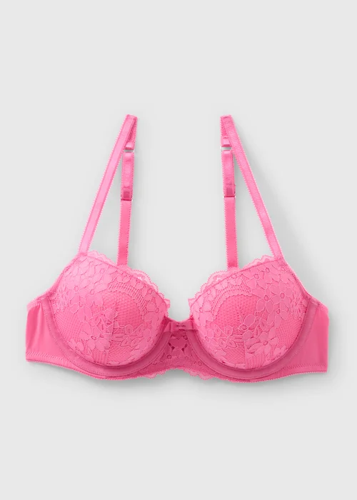 Pink Padded Underwired Balcony Bra - 32A Image 4