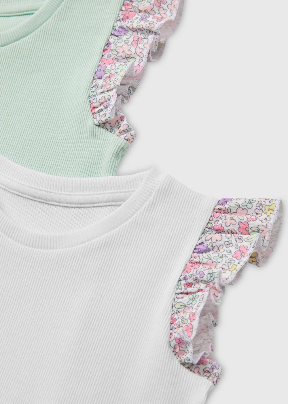 Girls 2 Pack Multicolour Wild Flower Vest (1-7yrs) - 1-1.5 Yrs Image 2