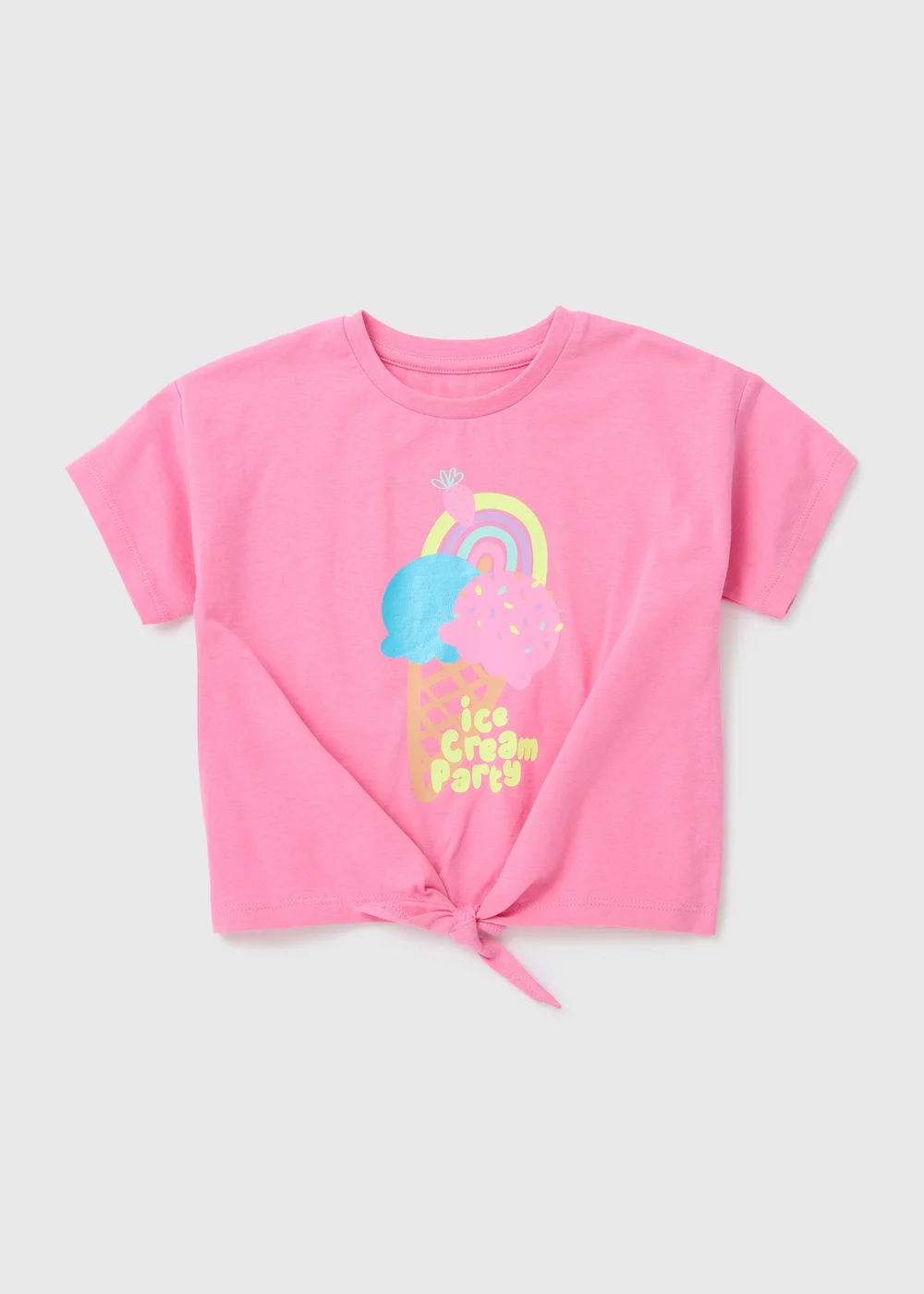 Girls Pink Ice Cream T-Shirt (1-7yrs) - 1-1.5 Yrs Image 1