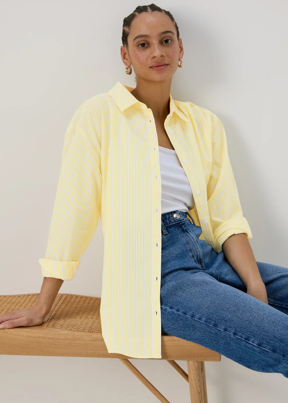 Yellow Stripe Cotton Shirt - 8 Image 1