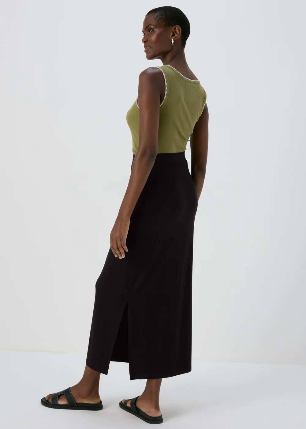 Black Jersey Maxi Skirt - 8 Image 2