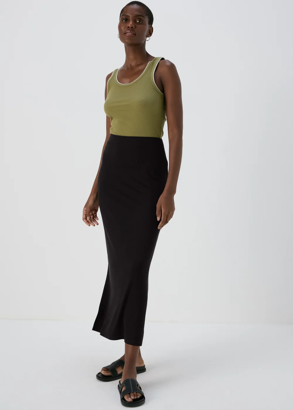 Black Jersey Maxi Skirt - 8 Image 4
