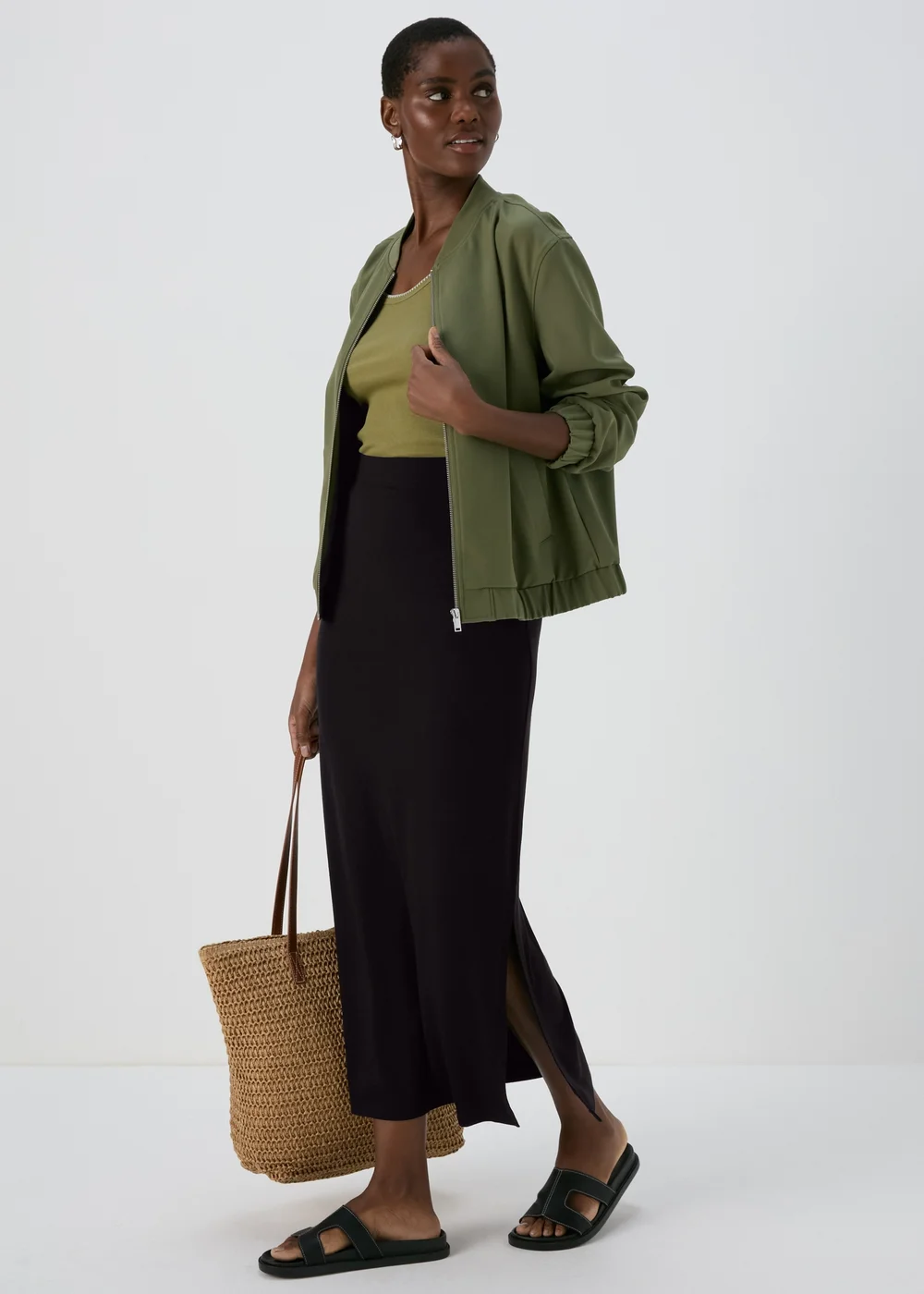 Black Jersey Maxi Skirt - 8 Image 1