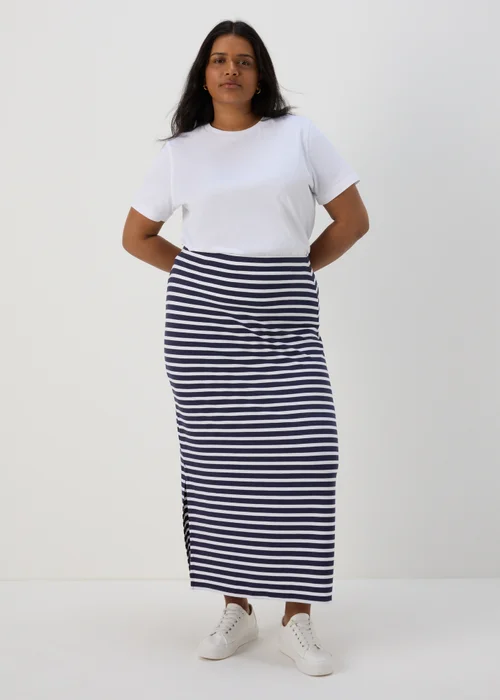 Navy Stripe Jersey Maxi Skirt - 8 Image 7