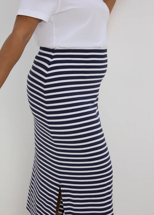 Navy Stripe Jersey Maxi Skirt - 8 Image 6