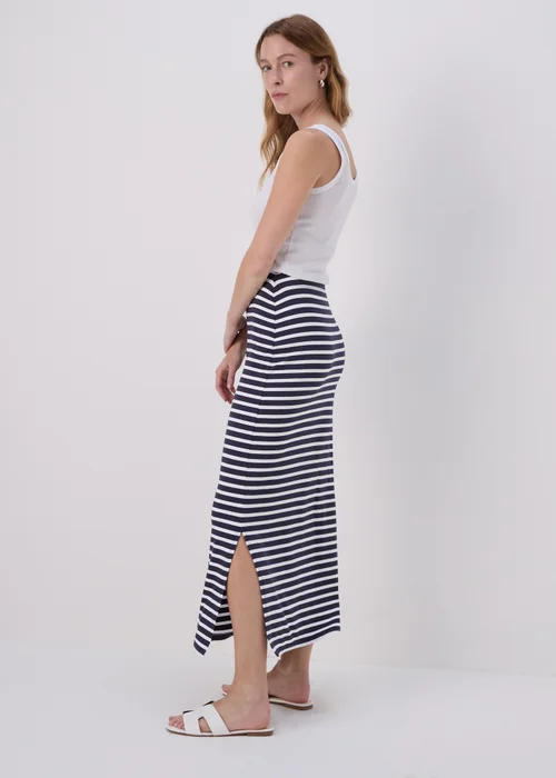 Navy Stripe Jersey Maxi Skirt - 8 Image 2