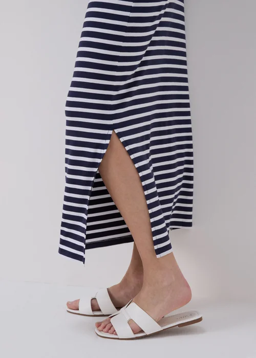 Navy Stripe Jersey Maxi Skirt - 8 Image 3