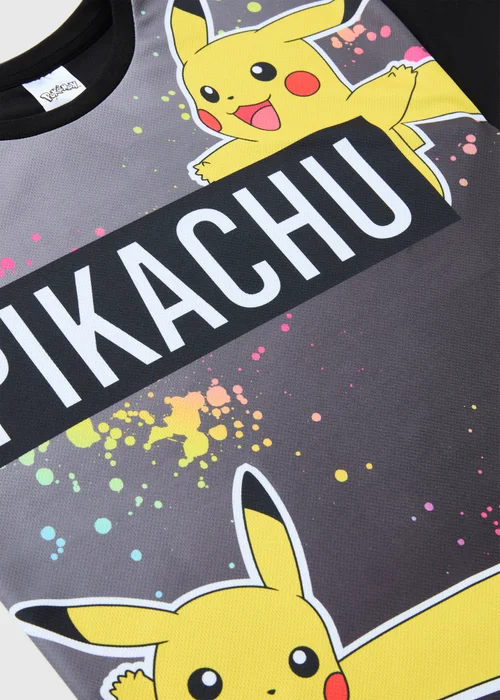 Boys Pokemon Black Sports T-Shirt (5-12yrs) - 5 Yrs Image 2