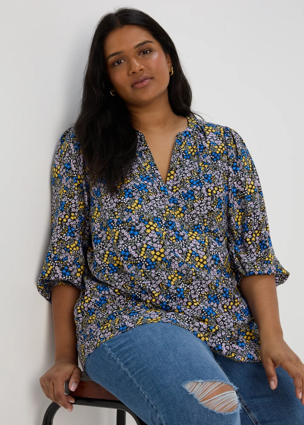 Multicoloured Viscose Popover Blouse - 8 Image 2
