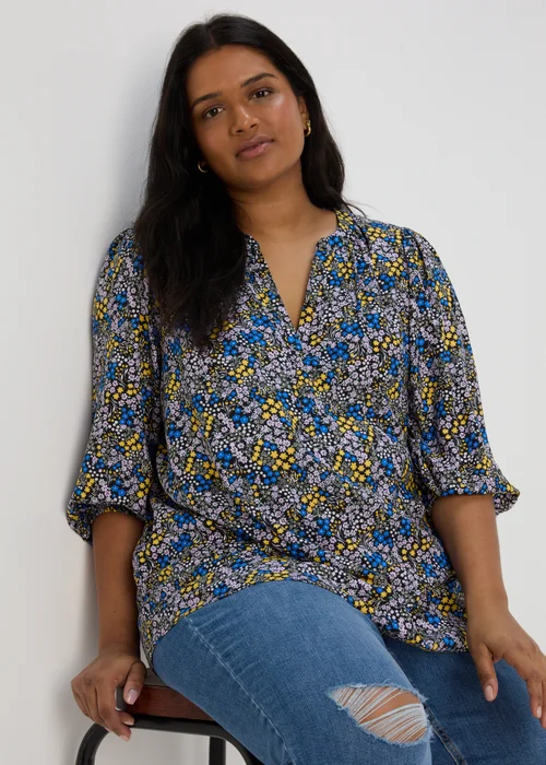 Multicoloured Viscose Popover Blouse - 8 Image 2
