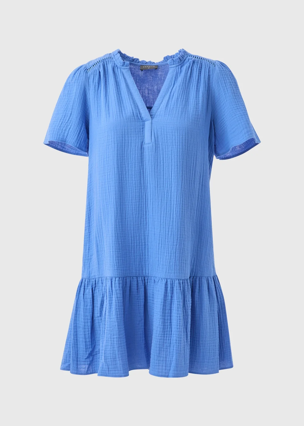 Blue Double Cloth Mini Dress - 8 Image 5