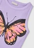 Girls Lilac Butterfly Ribbed Vest (7-15yrs) - Age 7 Years Image 2