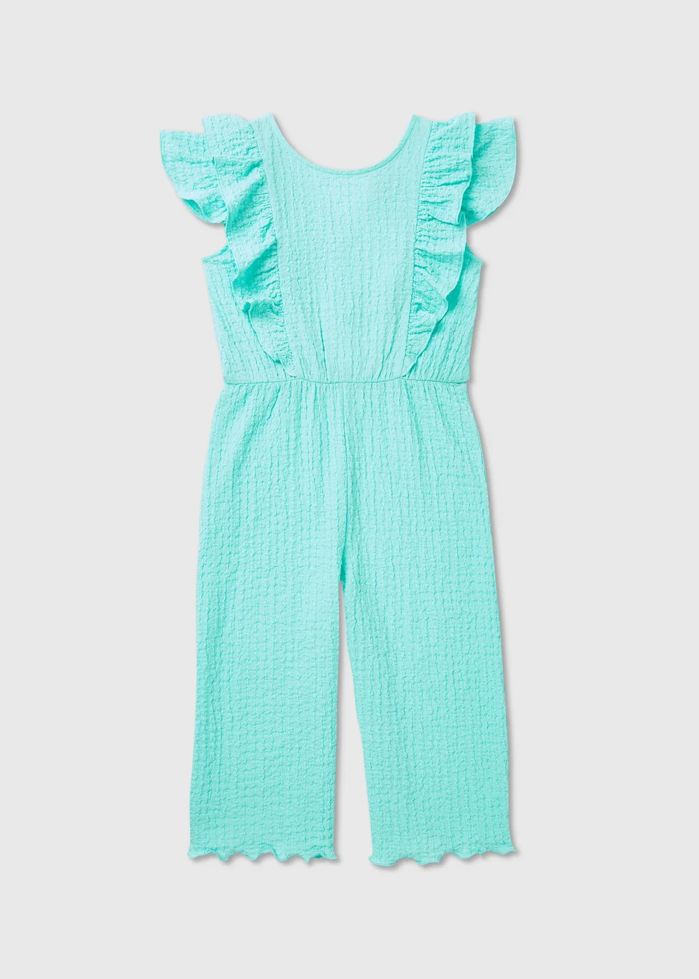 Girls Aqua Frill Crinkle Jumpsuit (7-13yrs) - 7 Yrs Image 1