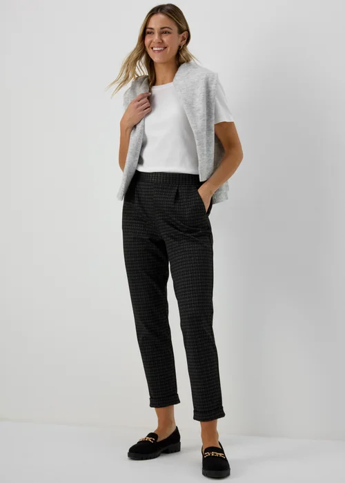 Grey Zig Zag Pull On Trousers - 8 Image 1