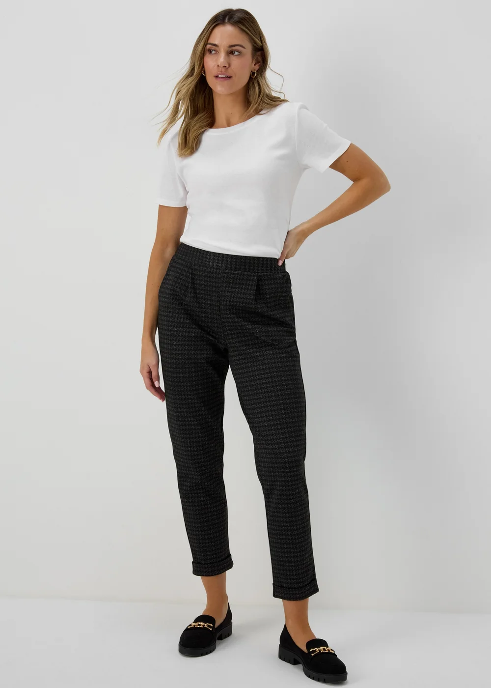 Grey Zig Zag Pull On Trousers - 8 Image 4