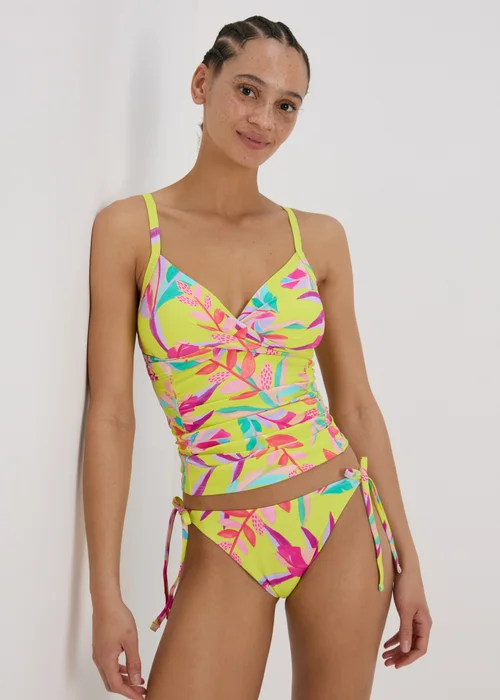 Multicolour Leaf Print Shapewear Tankini - 10 Image 1
