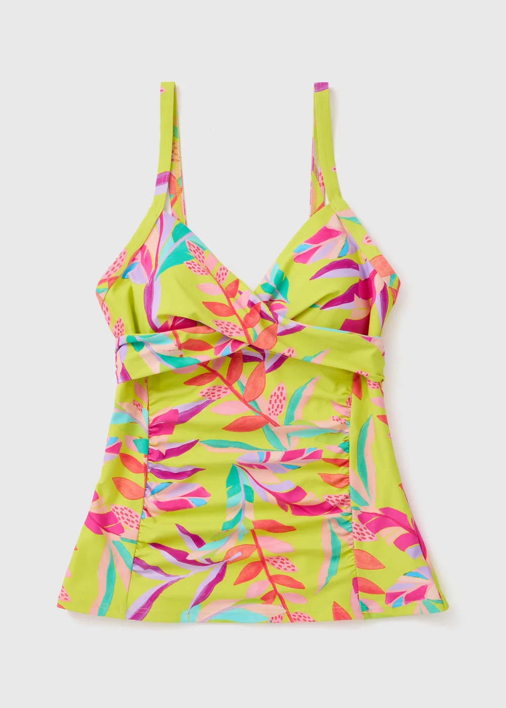 Multicolour Leaf Print Shapewear Tankini - 10 Image 4