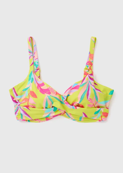 Multicolour Leaf Print Shapewear D+ Bikini Top - 34DD Image 4