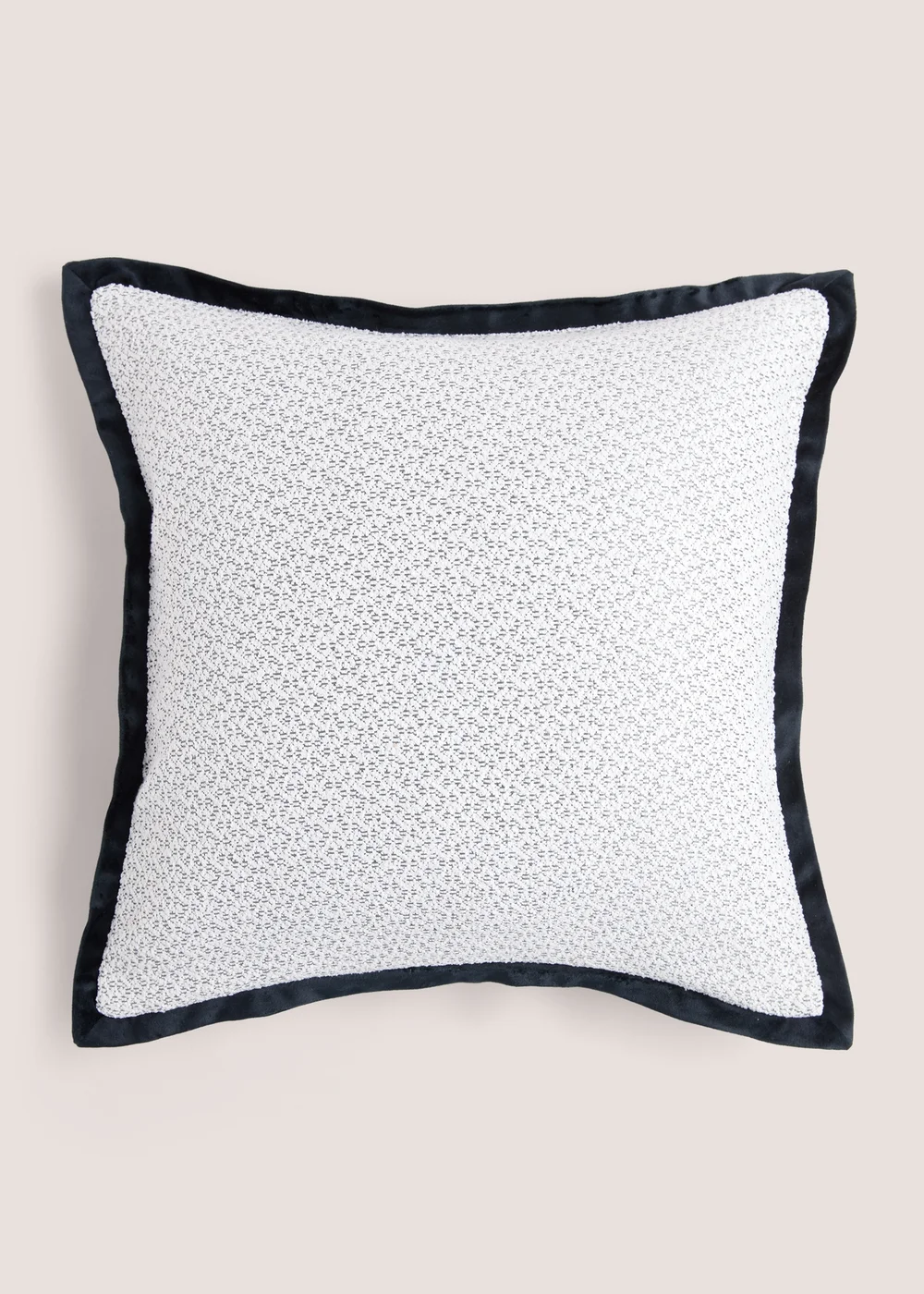 White Mono Oxford Edge Cushion Image 1