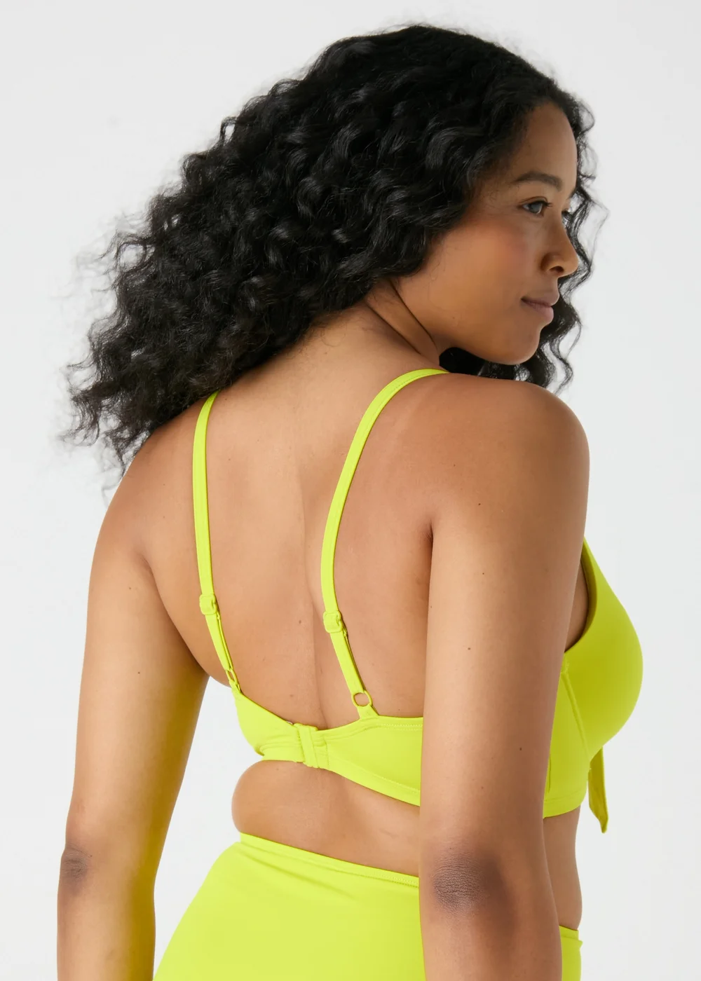 Lime Tie Front Shapewear D+ Bikini Top - 32DD Image 2