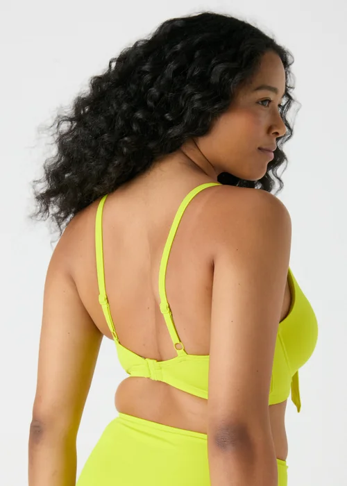 Lime Tie Front Shapewear D+ Bikini Top - 32DD Image 2
