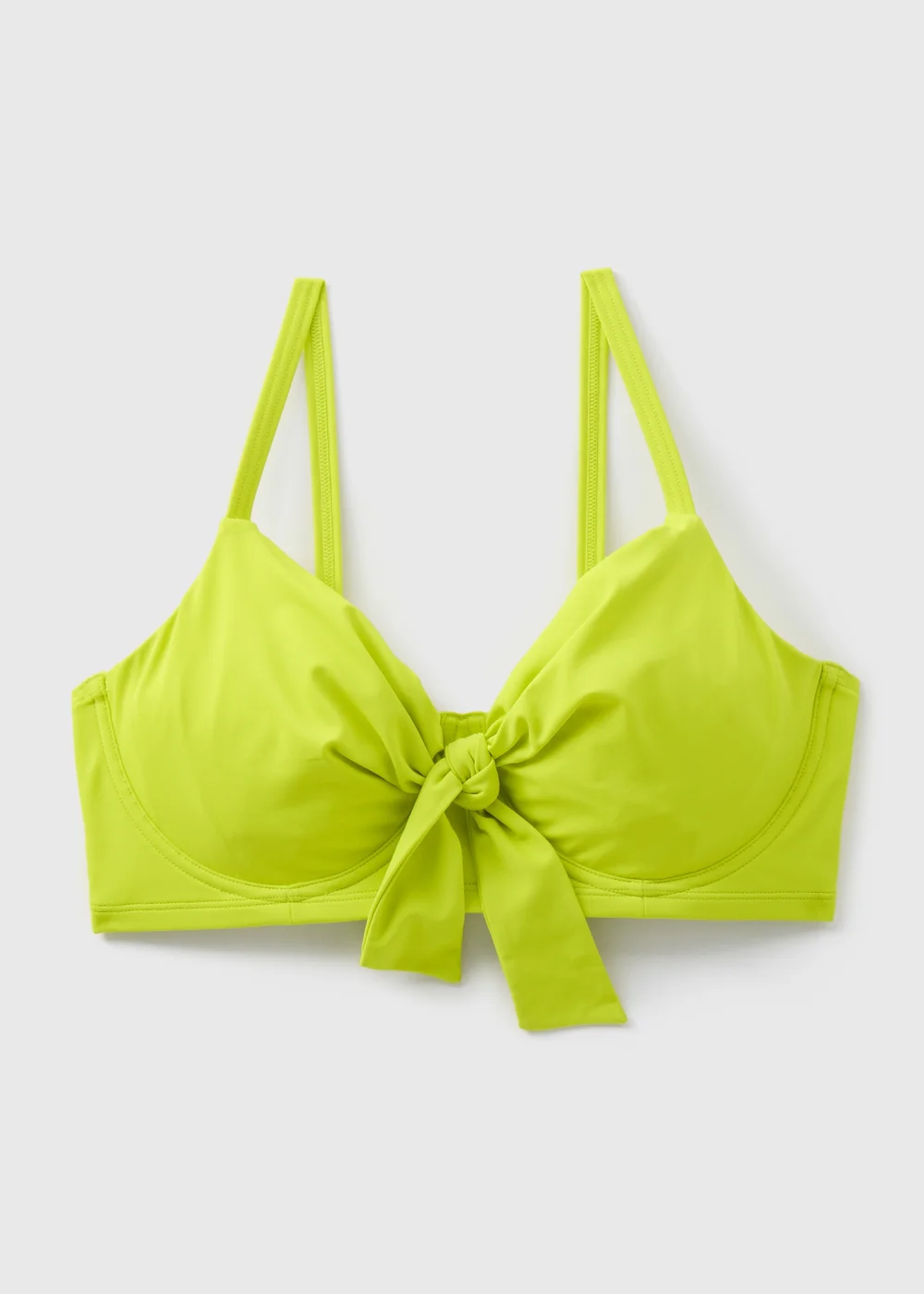 Lime Tie Front Shapewear D+ Bikini Top - 32DD Image 3