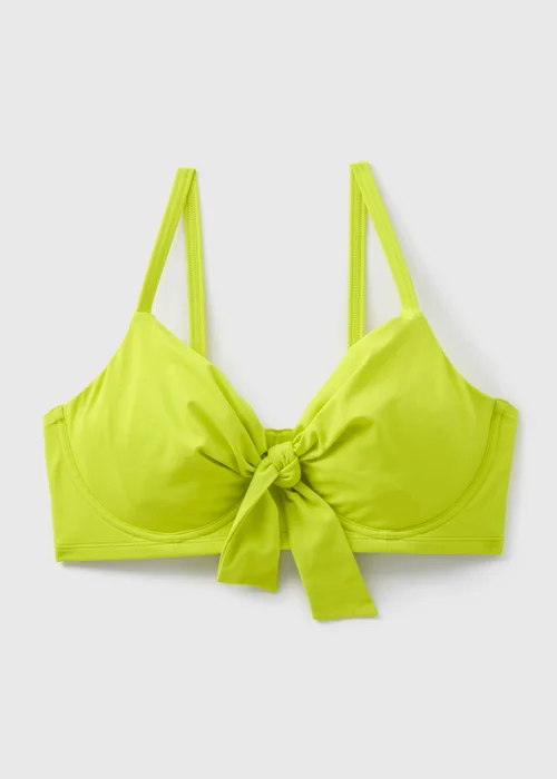 Lime Tie Front Shapewear D+ Bikini Top - 32DD Image 3